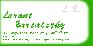 lorant bartalszky business card